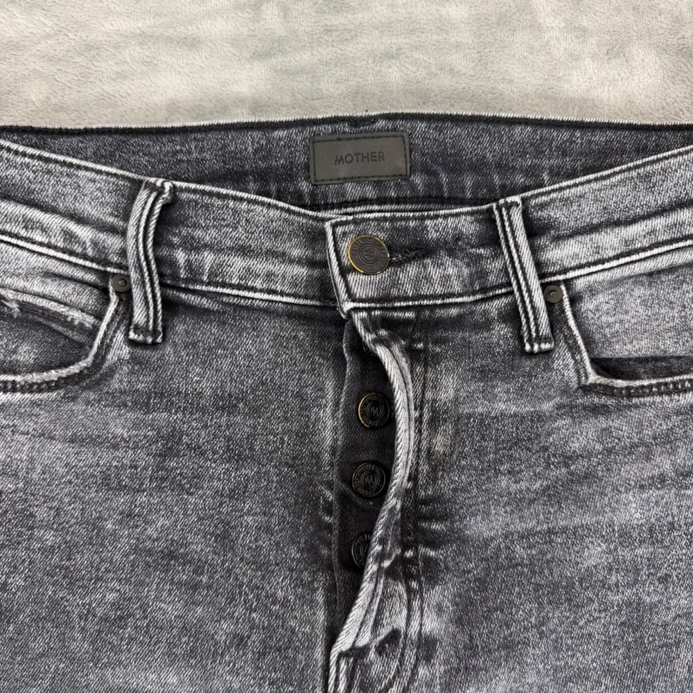 MOTHER The Stunner Skinny Jeans Women's Size 28 Gray Train Stops Denim‎